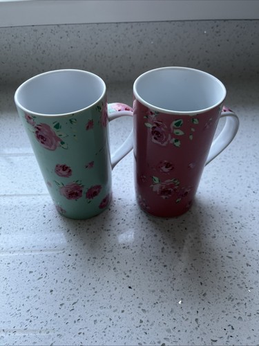 Tall mugs green and pink - green,