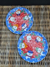 Roy Kirkham Fine Bone China Childrens Christmas Plates X2 Vintage 2001