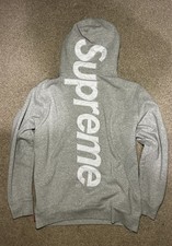 Supreme Satin Appliqué ‘Grey Melange’ Hoodie - Size Large (Fits like Medium)