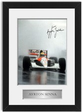 Ayrton Senna F1 Champion Signed Photo Display Mount Framed Poster A4