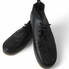 Black Volta Instant Classic Black Leather Men's Flat Shoes UK 9 - Preloved