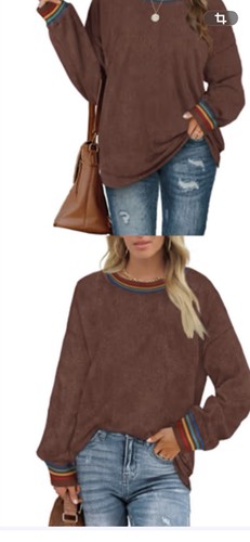 Women fuzzy crew - crew, neck