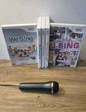 Nintendo Wii (Wii U) Karaoke Bundle - 5 Games + Microphone - Tested