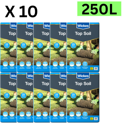 250l garden top soil 10x25l - 250l,
