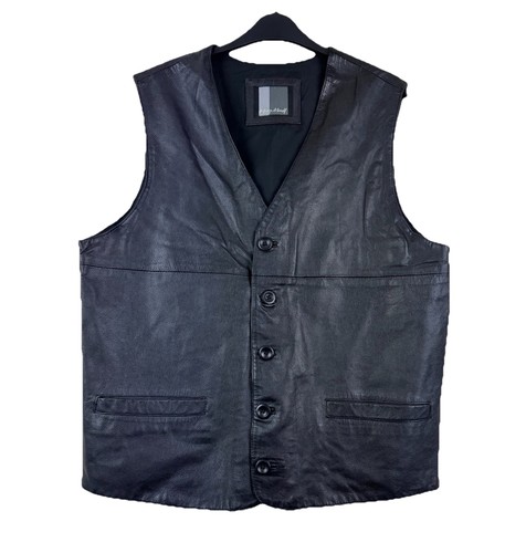 Real leather waistcoat vest - real,