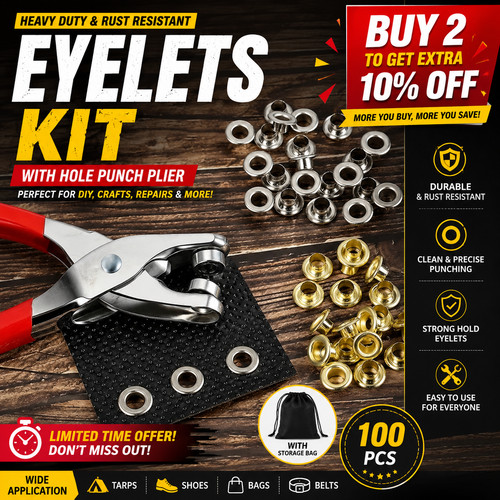 Steel eyelet pliers hole punch - steel,