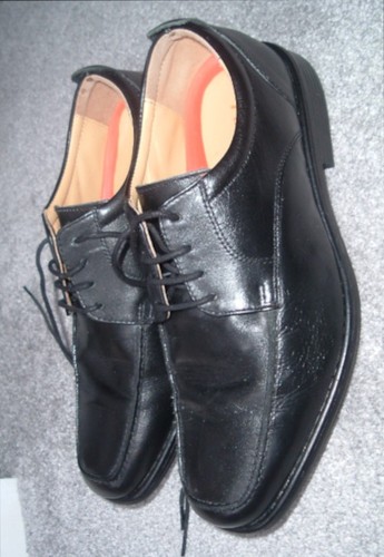 Older boy black leather lace - black,
