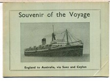 ship voyage souvenir ss'New Australia' Emigrant liner 1953 Shaw Savill £10 poms