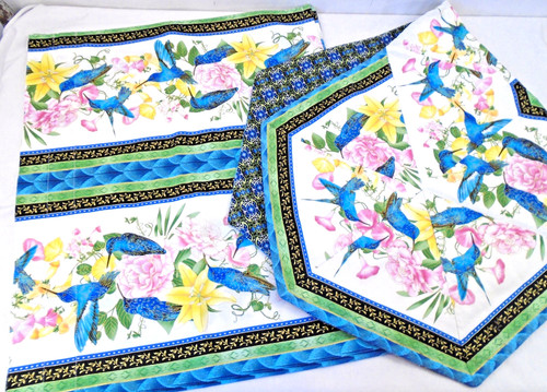 Turquoise hummingbird quilted - hummingbird,