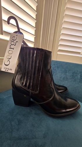 Black western ankle boot size - black,