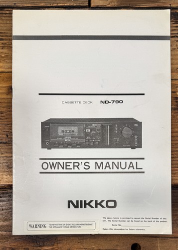 Nikko 790 cassette owners - cassette, /