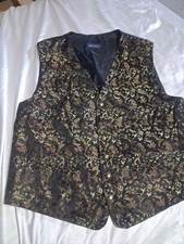 *DEBENHAMS* gents Black Gold Oriental Vintage Waistcoat