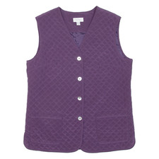 PETER HAHN Womens Quilted Gilet Purple Silk UK 12