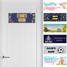 Personalised Door Sign Any Name Text Plaque Kids Boys Girls Custom Bedroom Plate