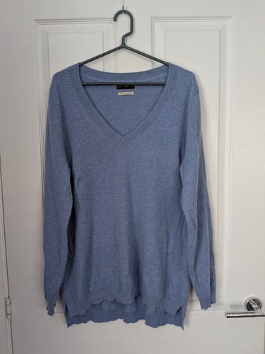 100 cashmere blue v neck - cashmere,