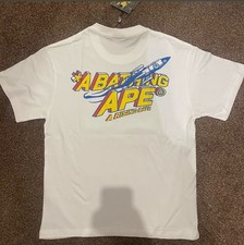 Mens White Rising BAPE T-Shirt