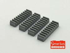 Lego 4x Technic Gear Rack 1 x4 - Light Bluish Grey P/N 3743 - NEW
