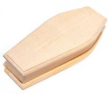 Dolls House Unfinished Wooden Coffin Miniature Church or Halloween Accessory