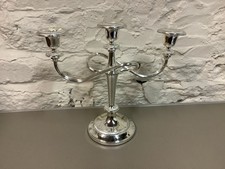 VINTAGE SILVER METAL FINISH TABLE CANDELABRA ~ WEDDING DECOR SHABBY CHIC