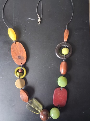 Vintage chunky beaded necklace - chunky,