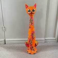 Vintage Long Neck Cat Signed