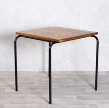 STACKABLE OUTDOOR RESTAURANT TABLE TEAK TOP OUTDOOR CAFE BAR BISTRO PUB TABLE