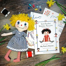 Easy Cloth Doll Soft Toy Sewing PATTERN Traditional Rag Doll, My Fabric Heaven