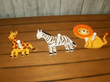 Set of 3 Wood Animal Coat/Hat