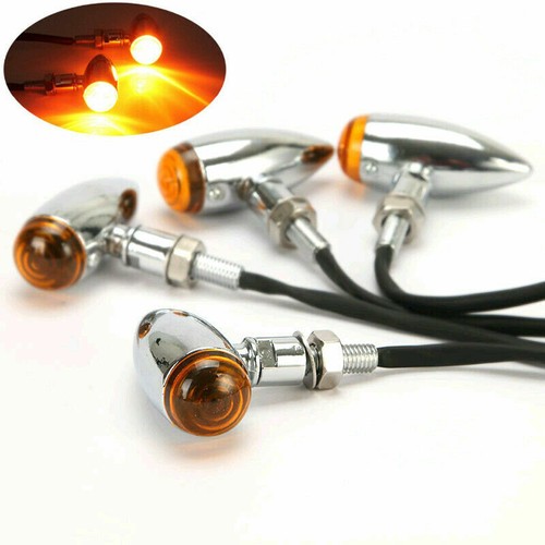 Chrome motorcycle amber - 4x,