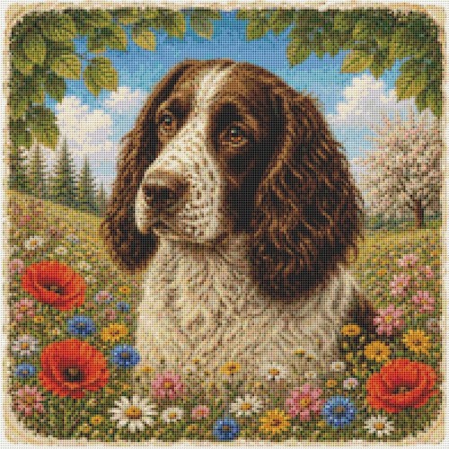 Sprocker puppy dog summer - in,
