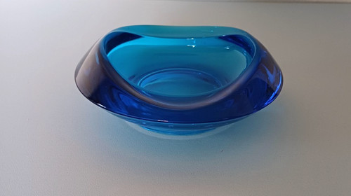 1960s blue czech sklo union - blue,