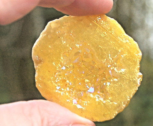 Yellow aura druzy - yellow,