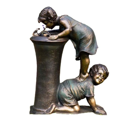Flowerbed statue ornament - ornament, boys