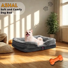Washable Dog Bed Super Soft Fluffy Anti-Anxiety Pet Cushion with Nonskid XL/L