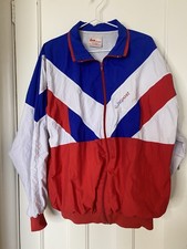 Men’s Vintage Ibo Design 90s Tracksuit Jacket L Retro Full Zip Made in Denmark