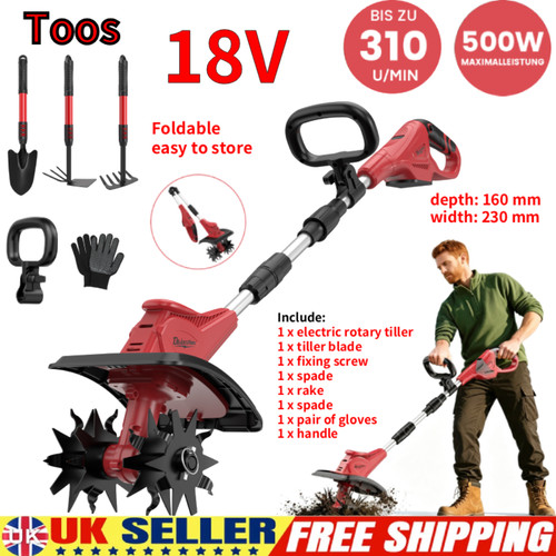 18v cordless tiller - 18v,