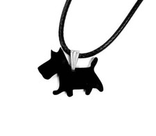 West Highland Terrier Dog Necklace Pendant in Black Acrylic Gift
