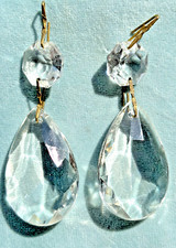2 x Vintage Bohemian Crystal Chandelier Drops D1/12
