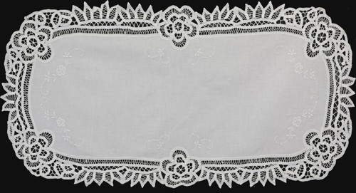 Battenburg lace table - lace, runner
