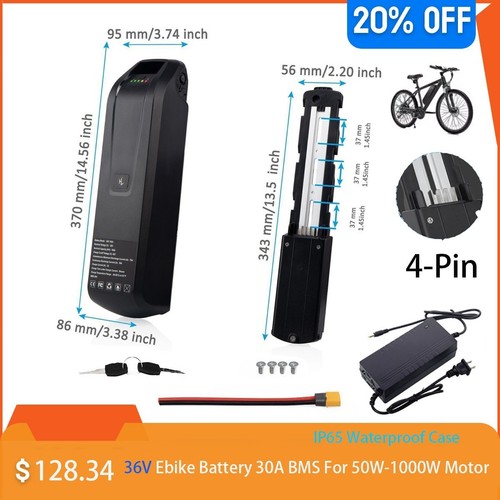 36v ebike battery pin 10ah - 36v, 4-pin