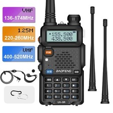 BAOFENG UV-5R III Tri-Band Walkie Talkie Long Range FM Two Way Radio & Headset