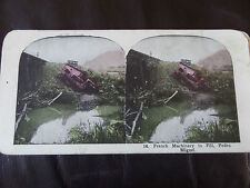 c.1895 COLOUR 3d STEREOGRAPH/ STEREOGRAM PHOTO "French machinery in fill, Pedro"