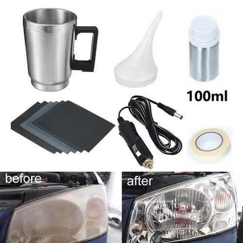 Car headlight lens restoration - car,