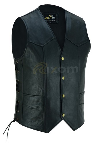 Leather biker vest - biker, waistcoat