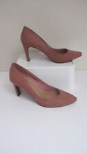 Size 4 M & S Collection Dusky Pink Suede Court Shoes- Stiletto Heel- VGC