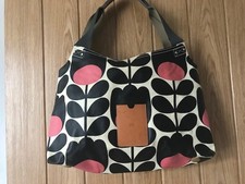 Orla Kiely Black/White/Pink Flower Handbag- the odd mark-otherwise lovely con