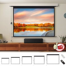 60-120 Inch Projector Screen Electric Motorised / Manual Pull-Down Home Cinema