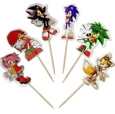 12 X Sonic Hedgehog Cake Picks