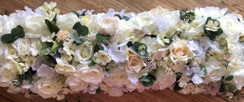 Ivory green faux floral - faux,