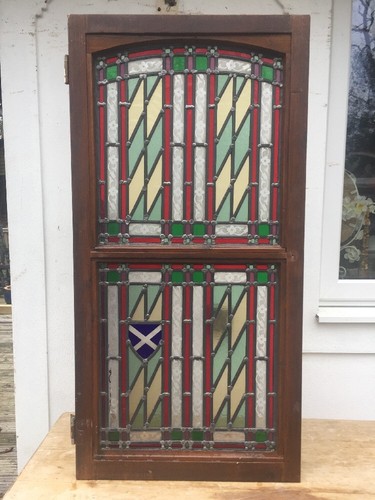 Stained glass front door - door, side